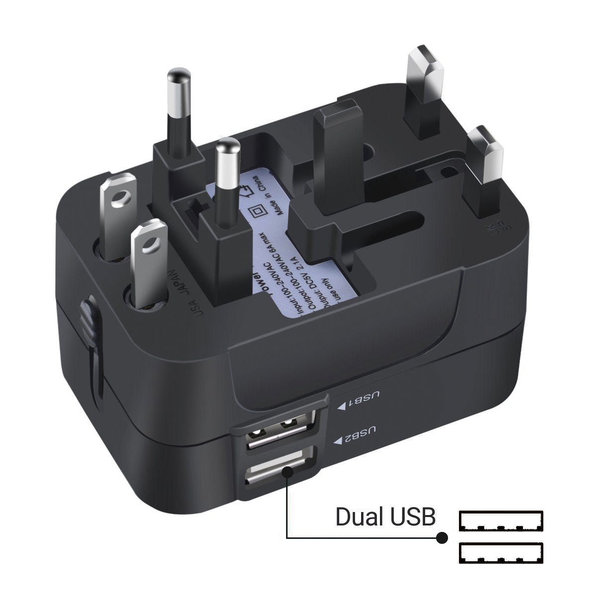 Dual USB Universal Socket Converter