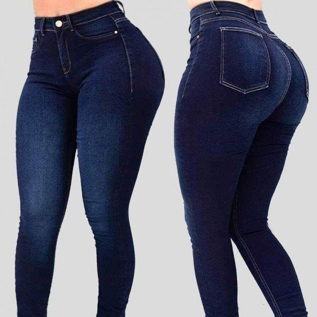 High Waist Slim Fit Denim Pants