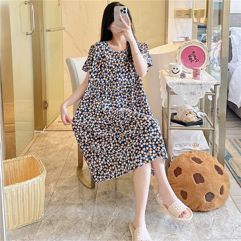 Women's summer nightdress with short sleeves
