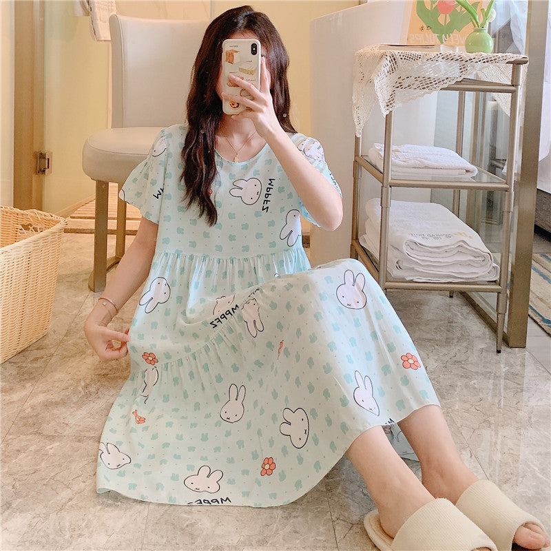 Women's summer nightdress with short sleeves