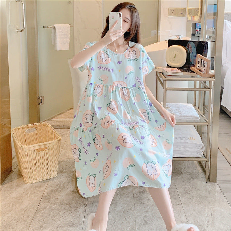 Women's summer nightdress with short sleeves