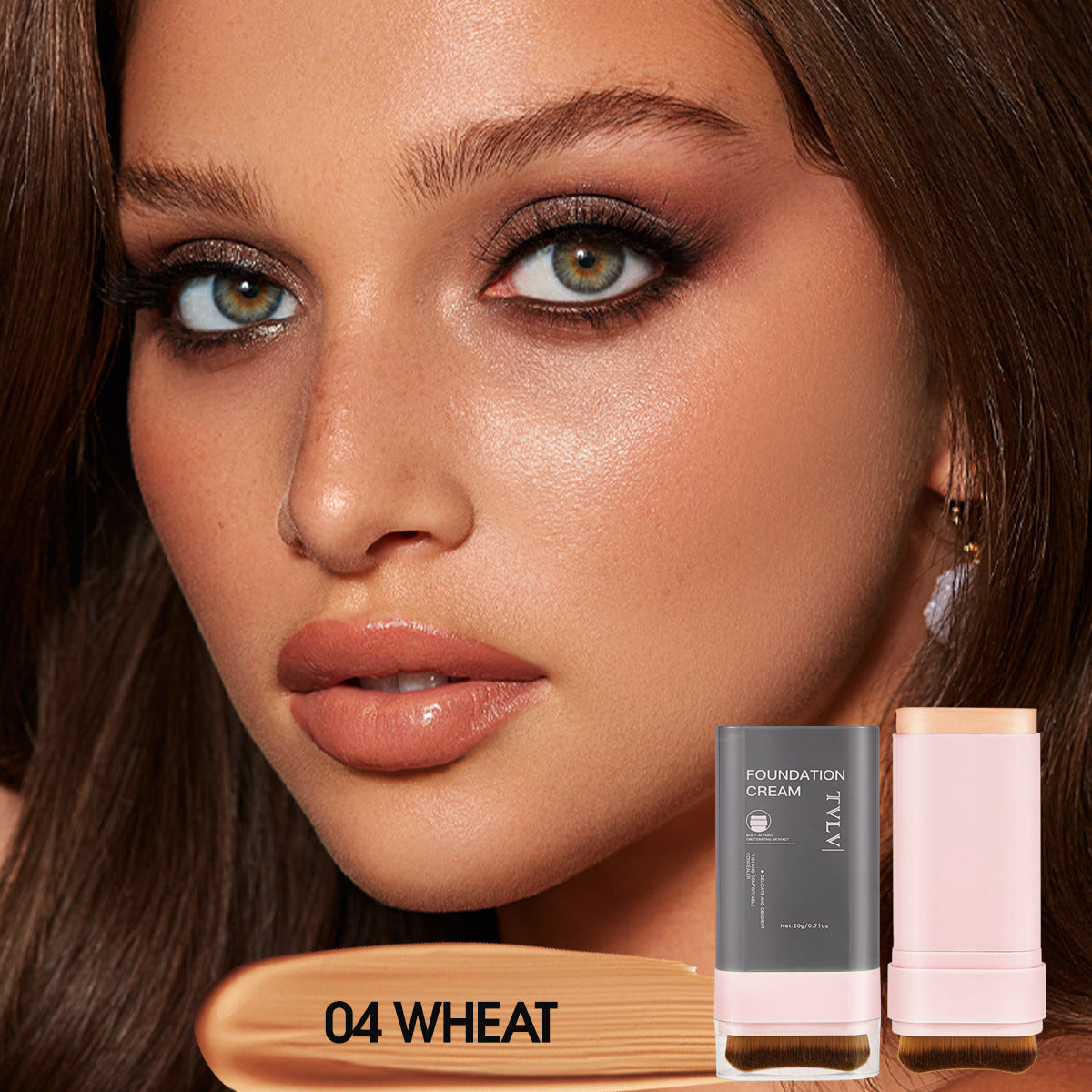 Concealer Foundation Stick with Brush Head Waterproof Natural Makeup