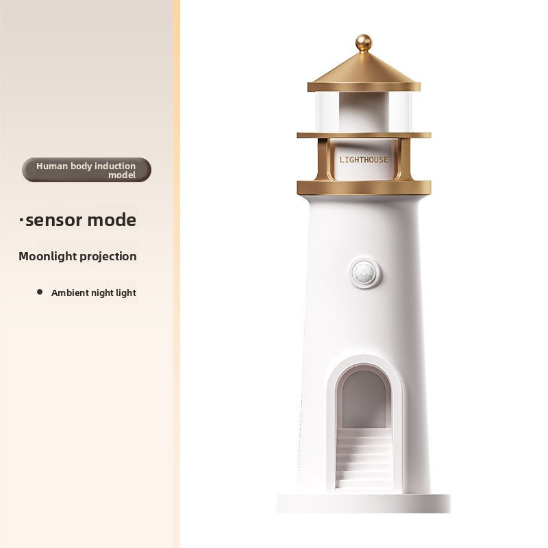 Lighthouse Shape Moonlight Night Light with Bluetooth Speaker